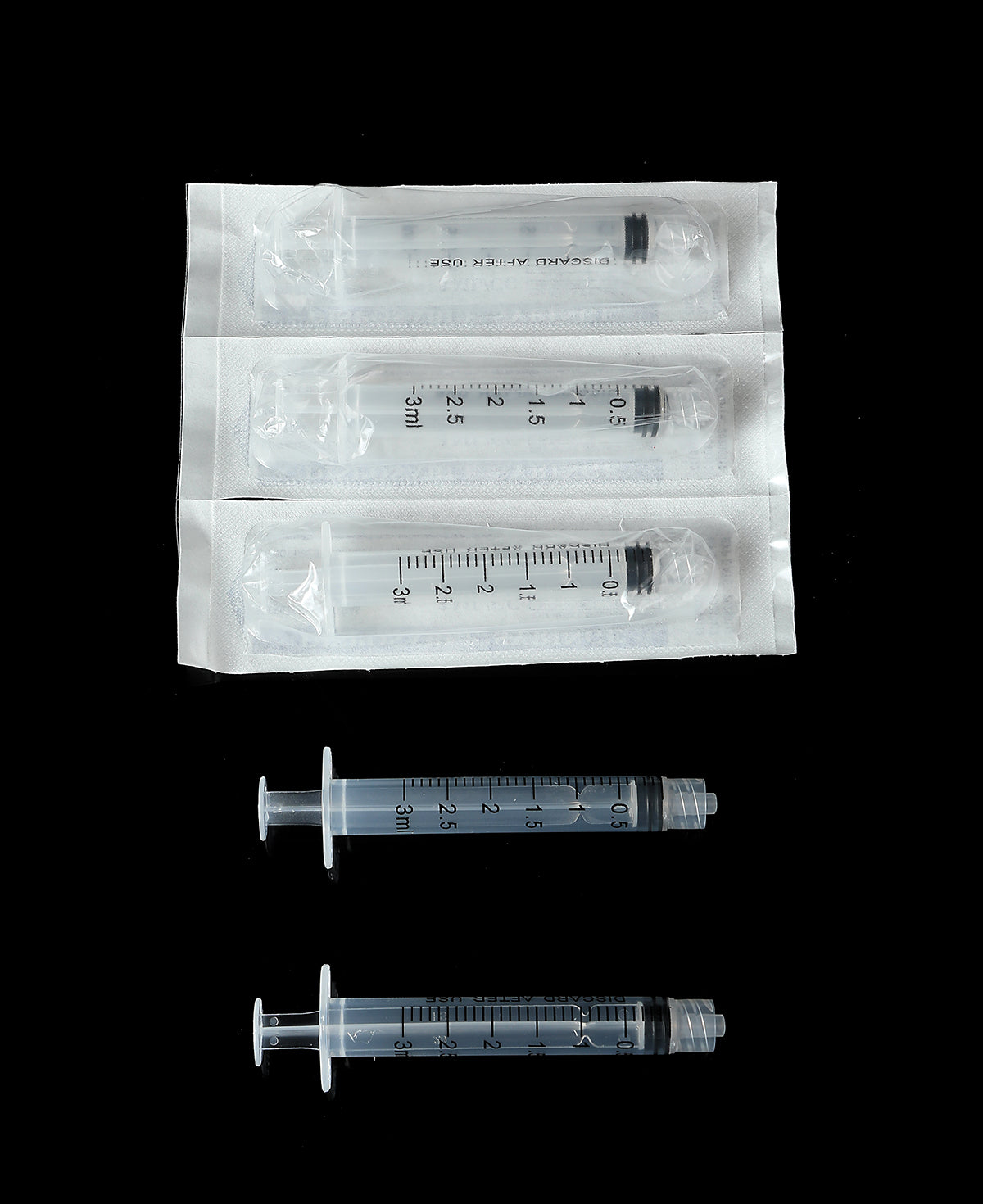 3ml/3cc Syringes Luer Lock Syringes 100pcs Plastic Disposable Injector Syringe Sterile Individually Packaged Not Include Needles