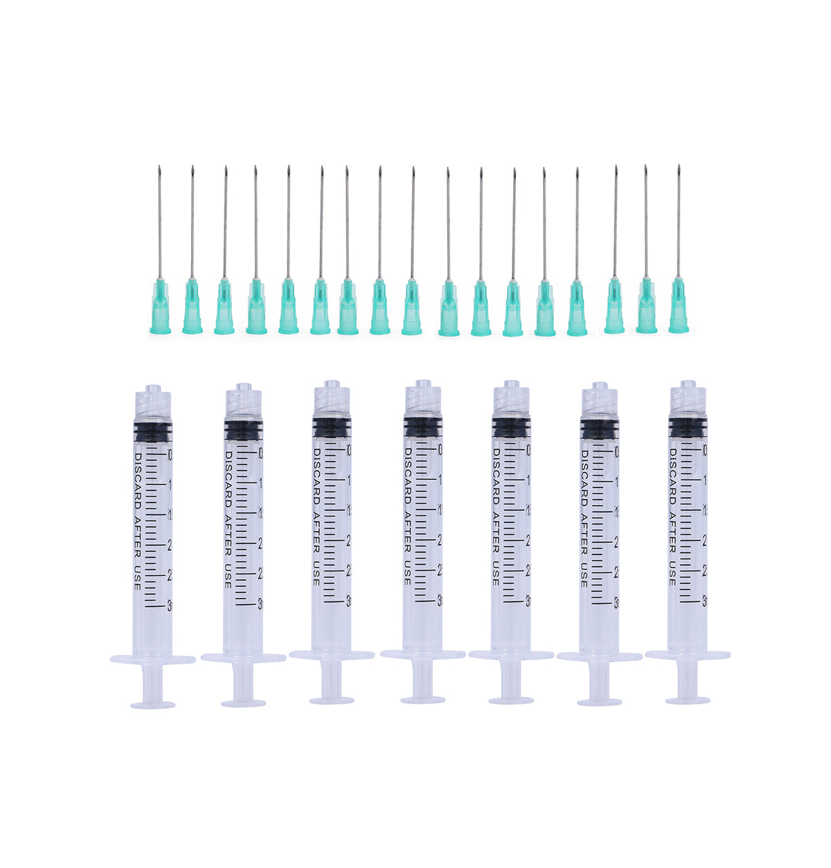 3ml Luer Lock Syringes + 21G 38MM Sterile Needle Stainless Steel Injection Needle Individually Wrapped