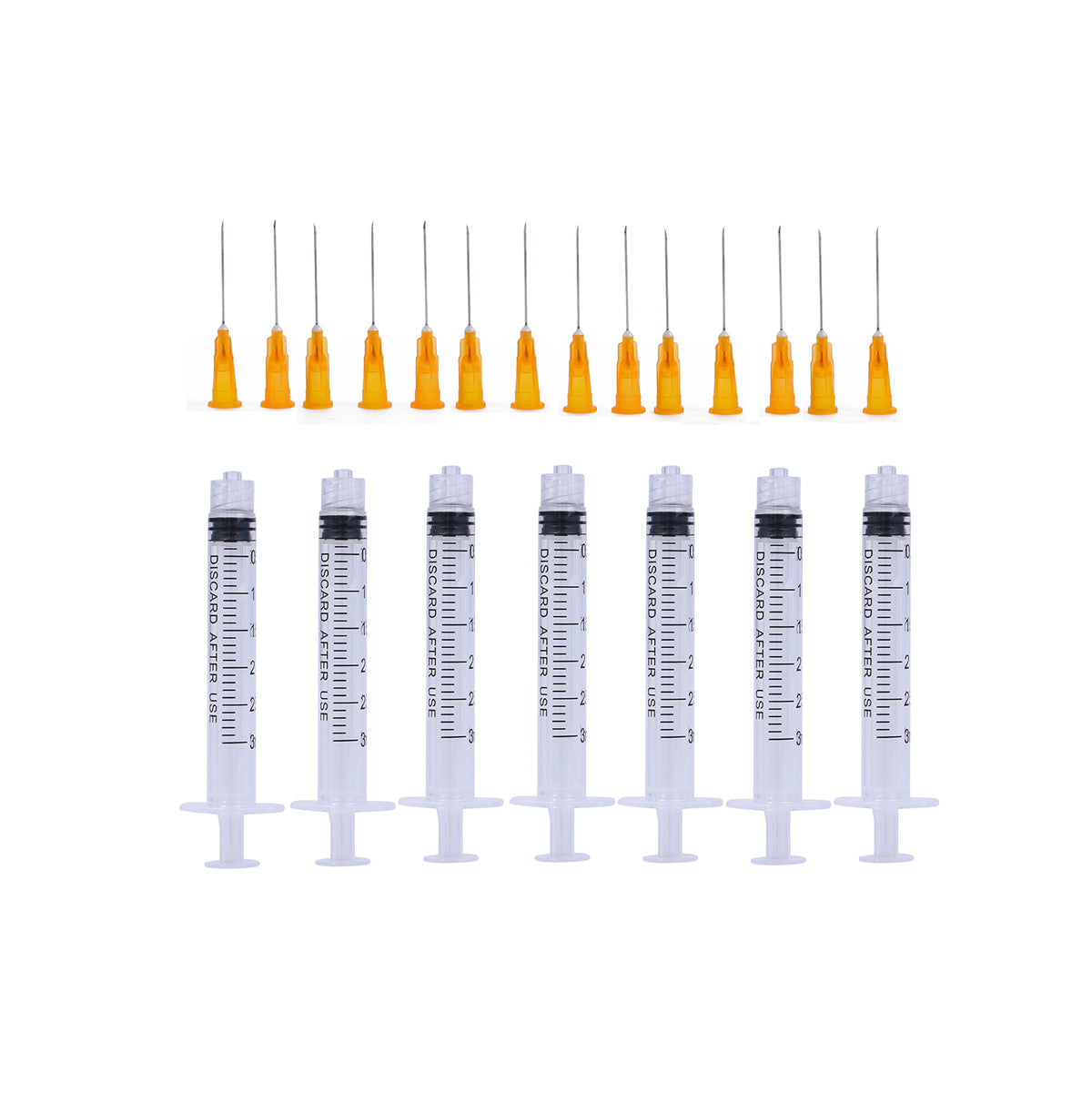 3ml Luer Lock Syringes + 25G 20MM Sterile Needle Stainless Steel Injection Needle Individually Wrapped