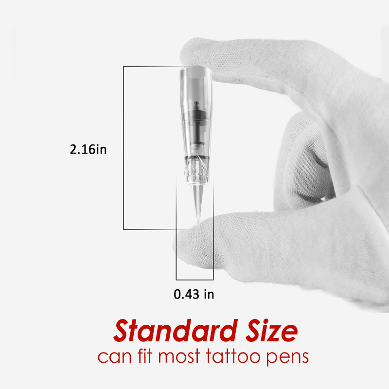 20pcs Disposable Sterilized Tattoo Cartridge Needles Permanent Makeup Pen Machine Flat Tips Eyebrows Lips