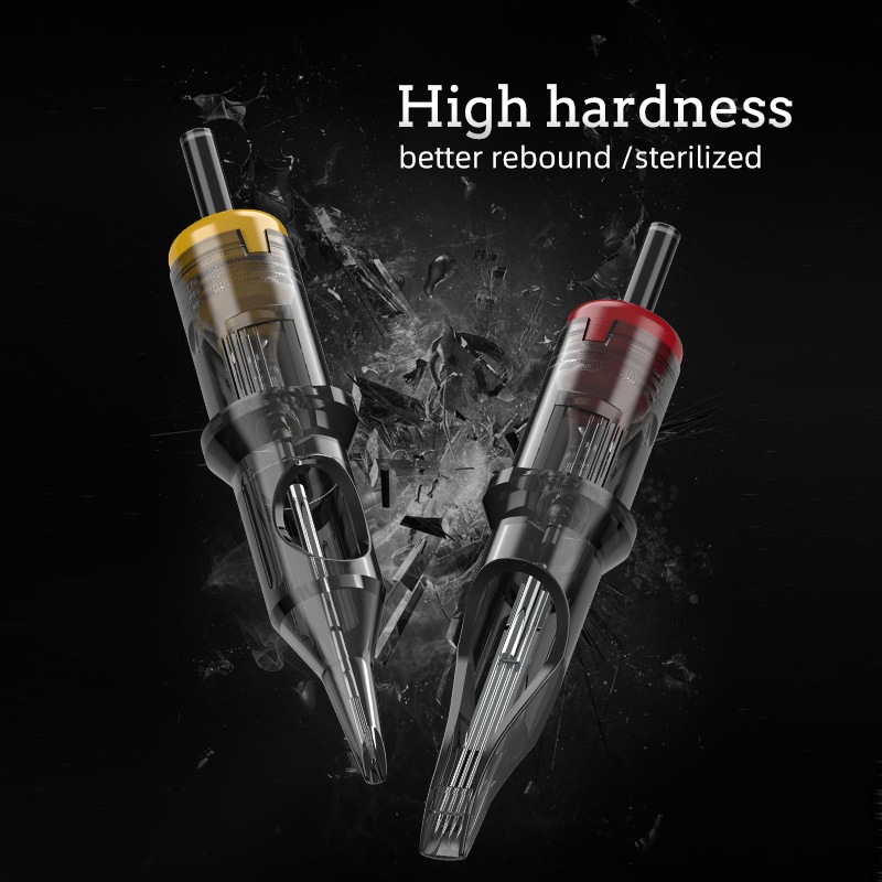 Disposable Sterilized Tattoo Cartridge Needle Permanent Makeup Pen Machine Flat Tip Eyebrows Lips 20 Pieces