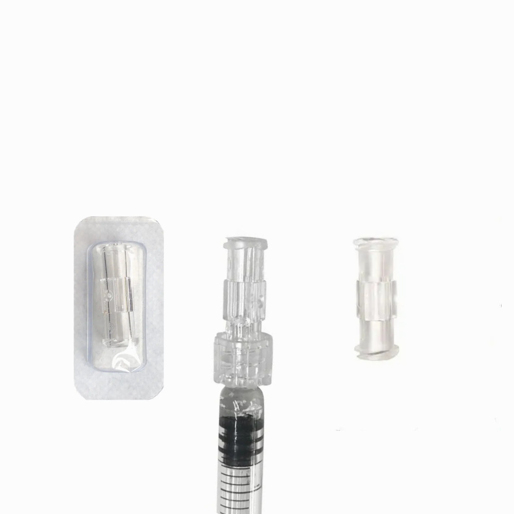 Sterile Syringe Coupler Connector, Transparent Female to Female Luer Lock, Individual Packing