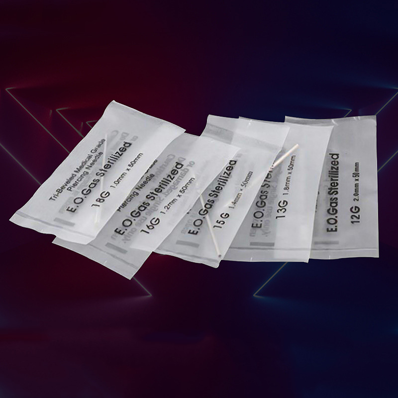 Blue Genie Body Piercing Needles 50/100pcs 14g 16g 18g Stainless Steel Disposable Ear Nose Navel Nipple Lip Piercing Needle