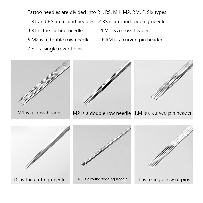 Stainless Steel Disposable Tattoo Needle Sterilization Coloring Permanent Makeup RL RS M1 RM for Body Art