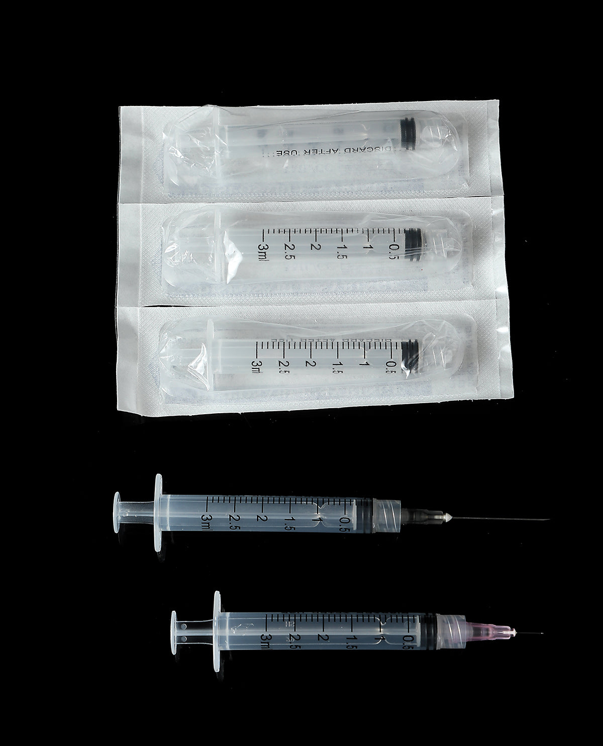 3ml/3cc Syringes Luer Lock Syringes 100pcs Plastic Disposable Injector Syringe Sterile Individually Packaged Not Include Needles