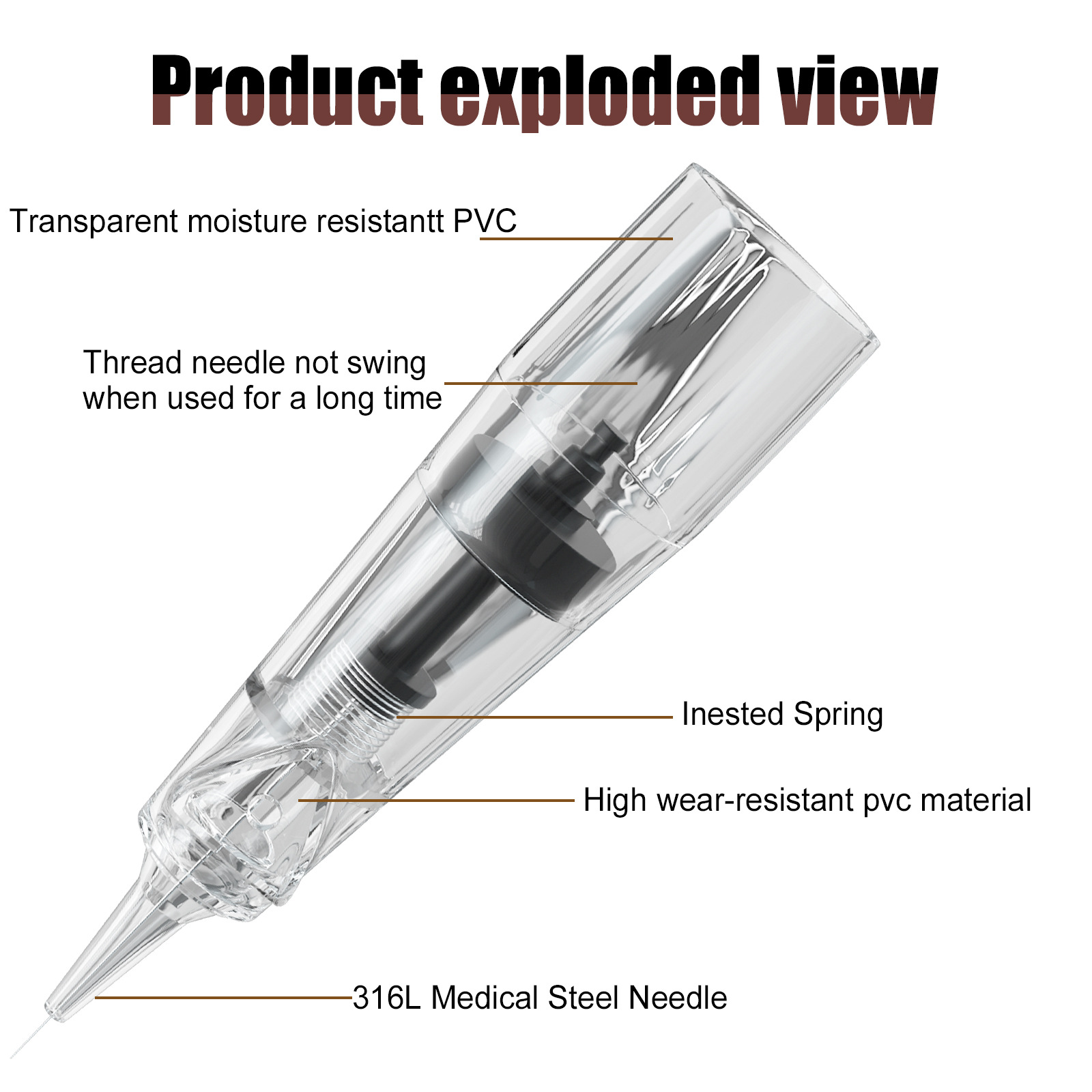 20pcs Disposable Sterilized Tattoo Cartridge Needles Permanent Makeup Pen Machine Flat Tips Eyebrows Lips