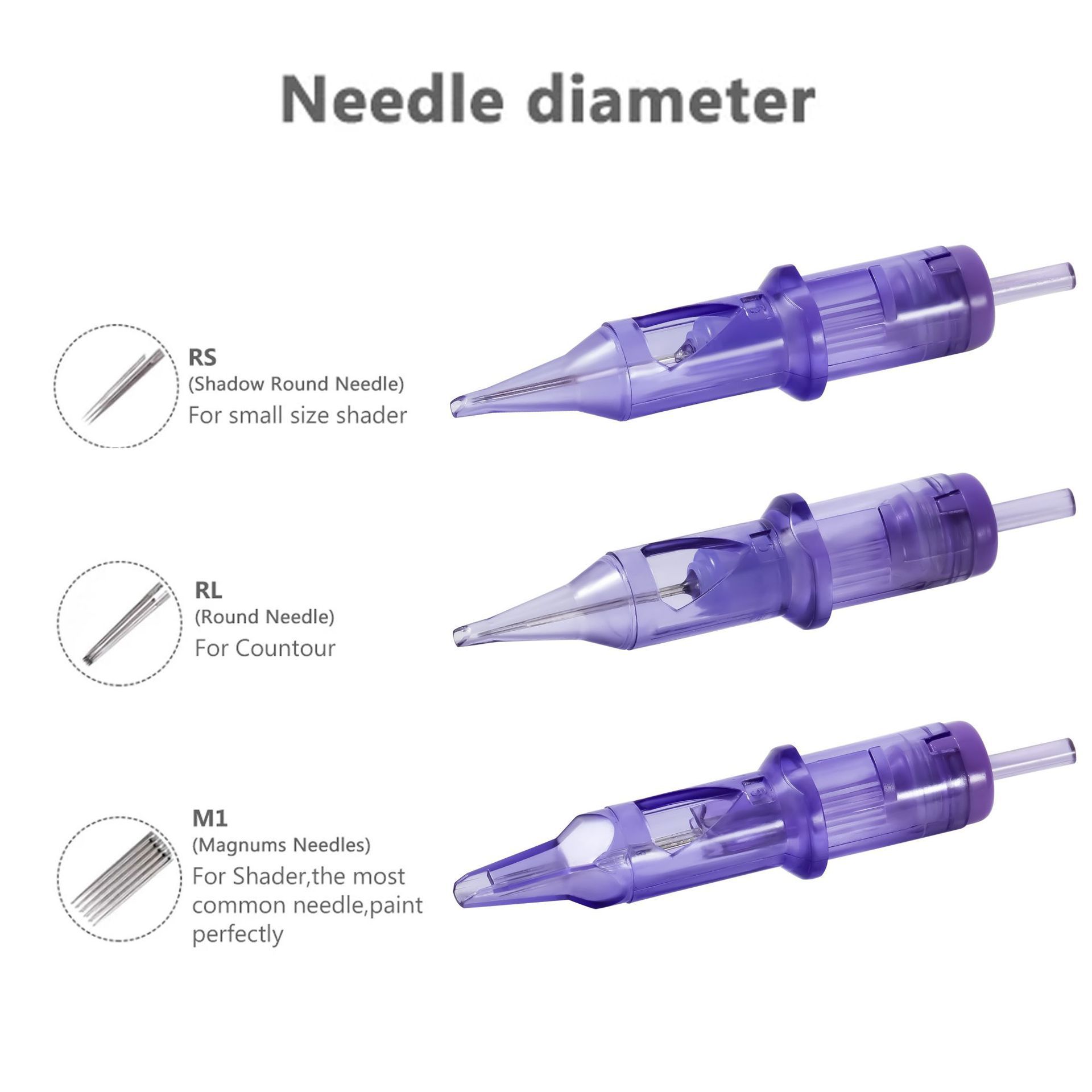 20pcs Disposable Tattoo Cartridge Needles RL RS RM M1 Series Tattoo Machine for Eyebrow Eyeliner Permanent Makeup