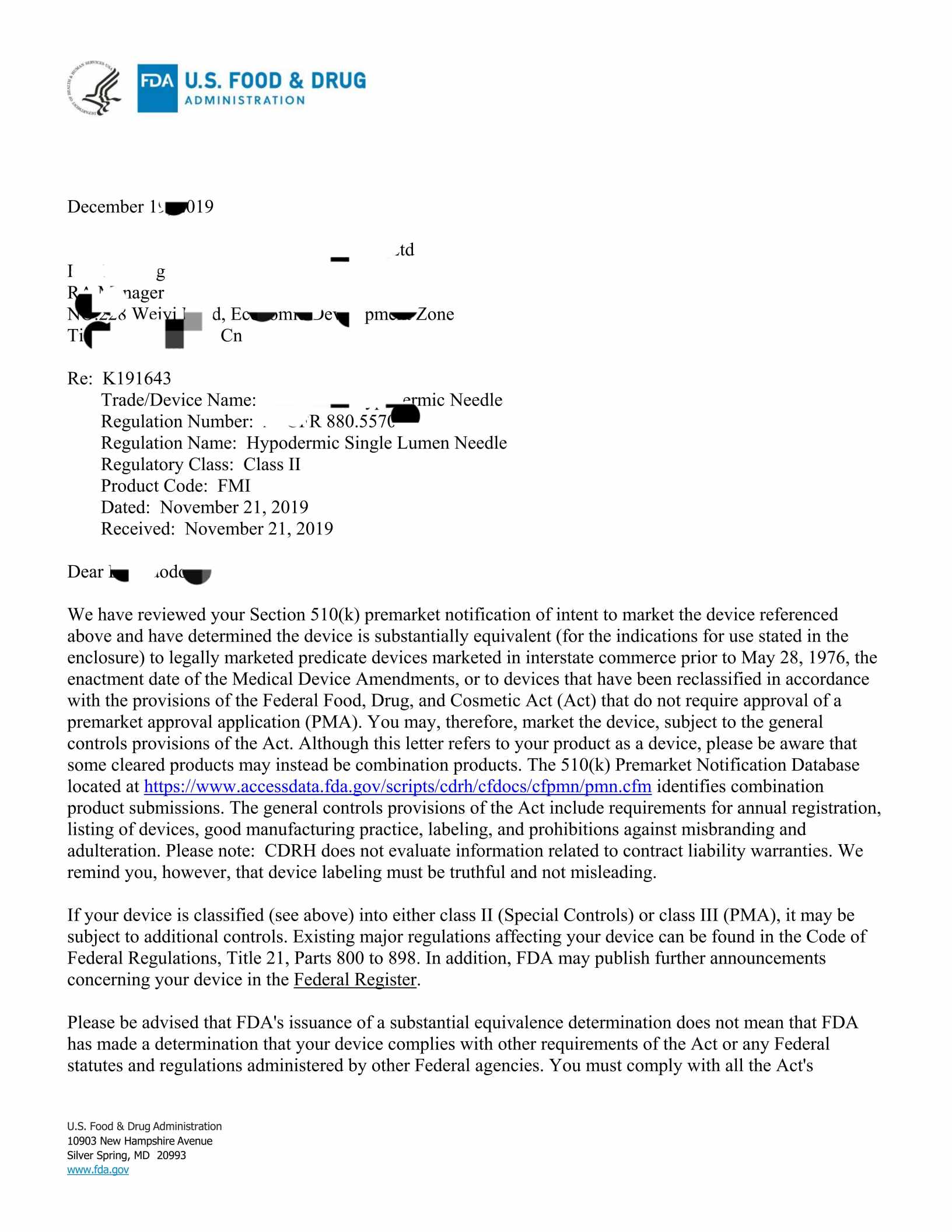 FDA Facility Registration