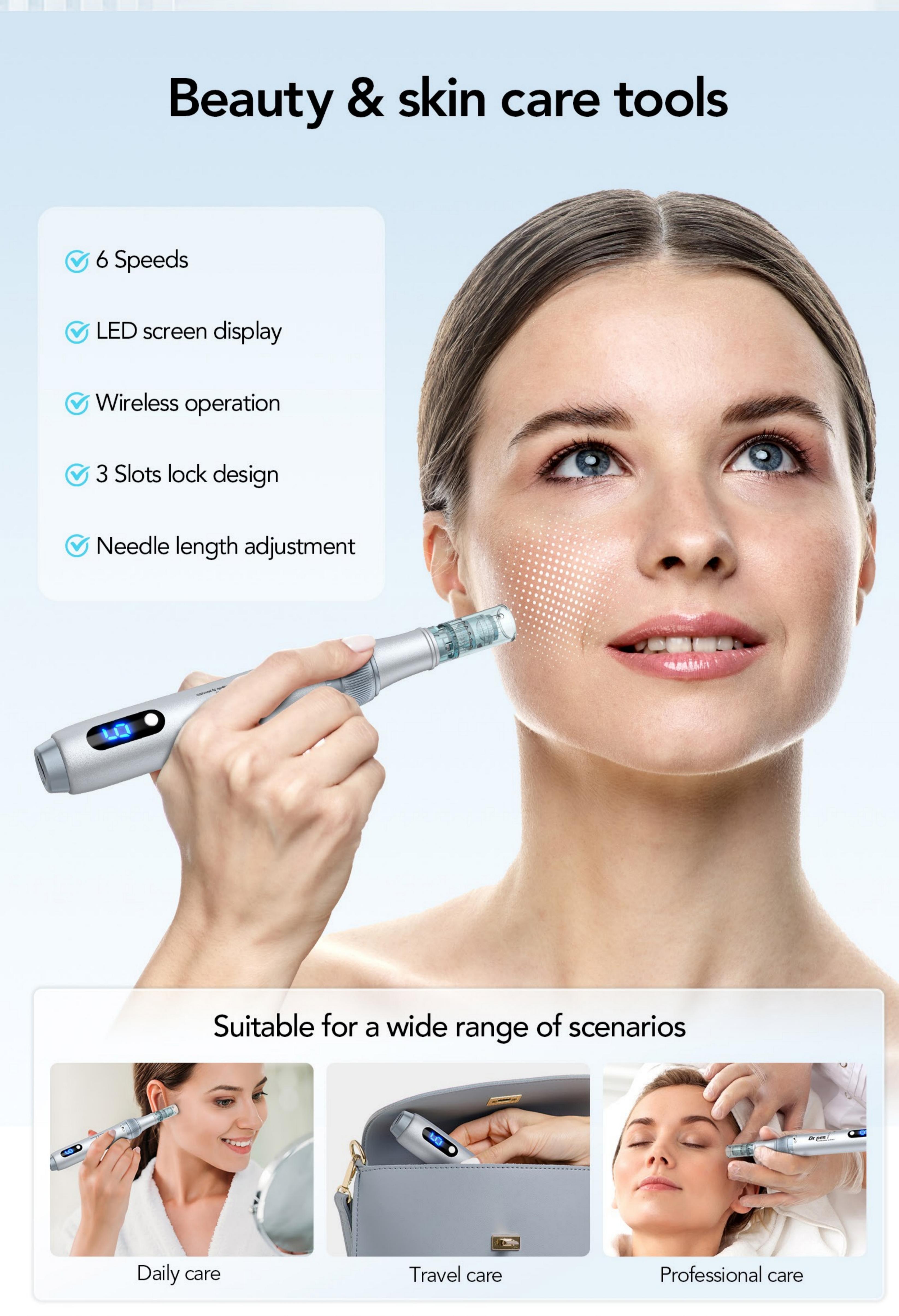 Dr Pen M7S Microneedling Pen with 12pcs Replacement Microneedles For Home Use