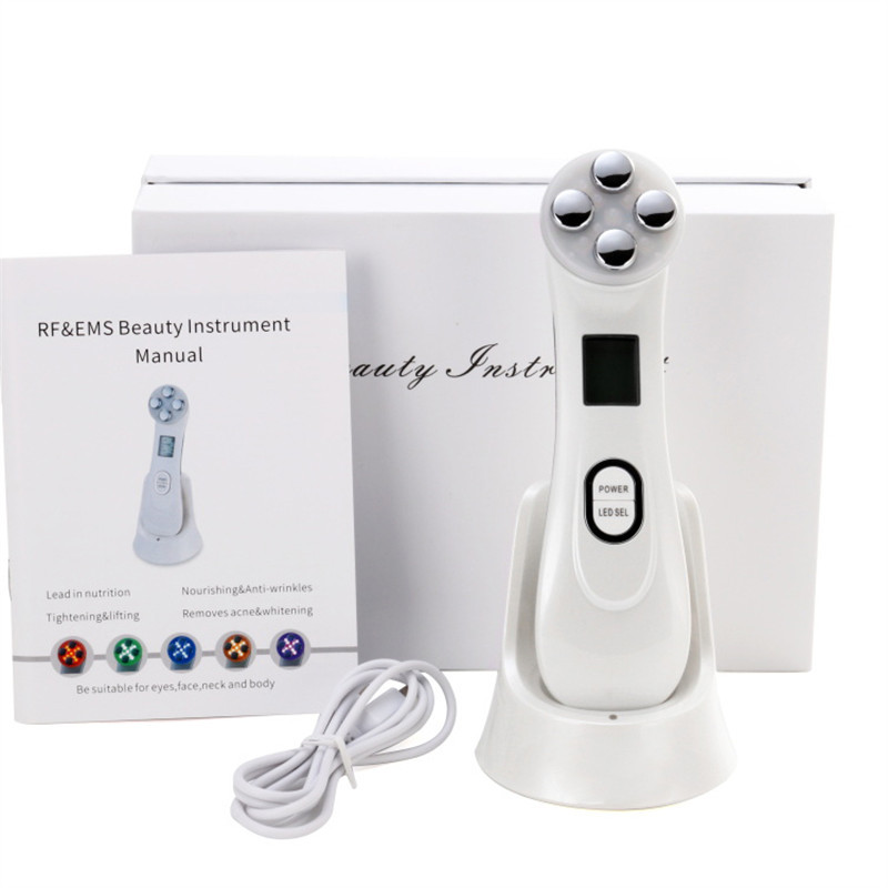 5 Colors RF Radio Frequency Facial LED Photon Beauty Device Face Wrinkle Removal Lifting Tighten Skin Care Machine