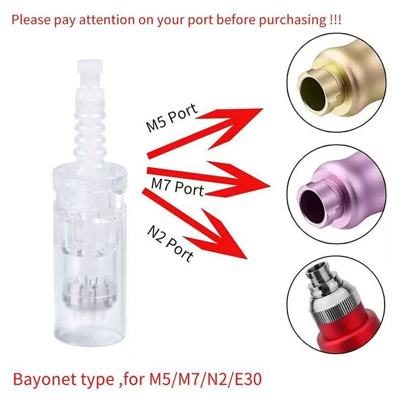 Bayonet Slot Replacement Microneedle Cartridges for M5, M7, N2, E30 