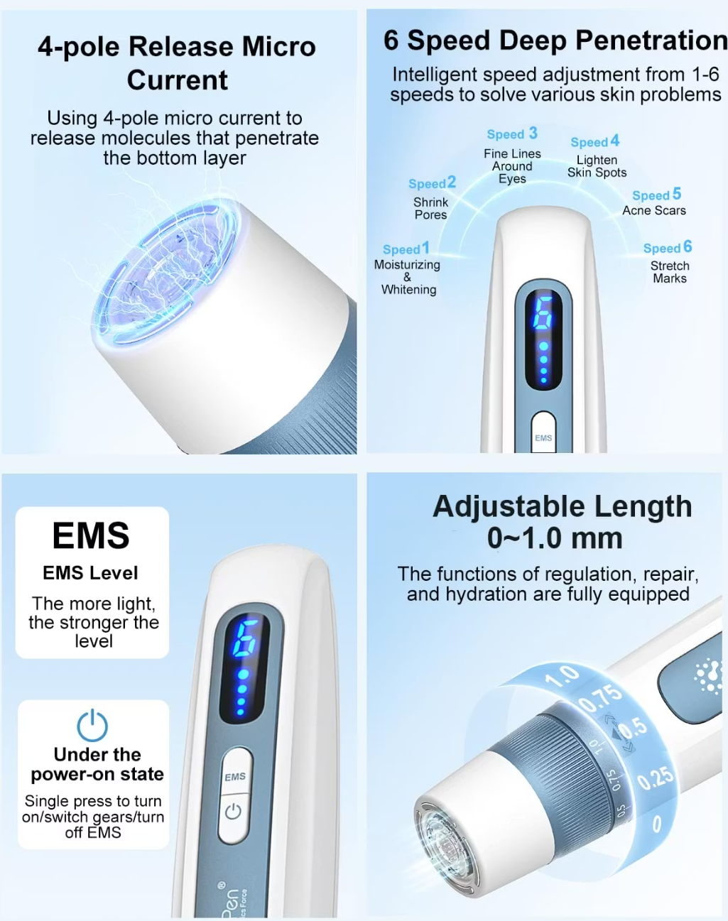 Dr. Pen Hydra Pen H5: 3-in-1 Microneedling Pen with EMS & Serum Infusion White