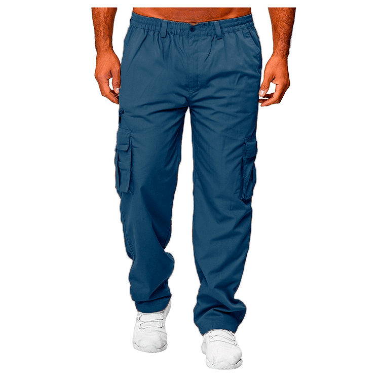 Men's Casual Outdoor Fitness Pants with Multiple Pockets - Loose-Fit S