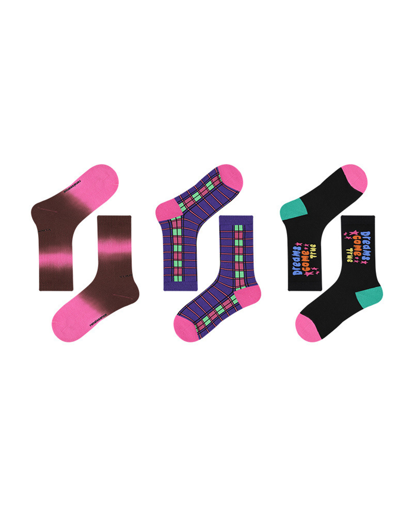 Neon Sweetheart Socks Set Of Three
