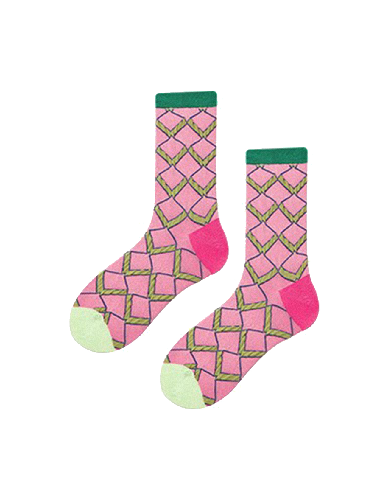 Hayakawa Girls Fashionable Color Block Socks Three Pairs Set