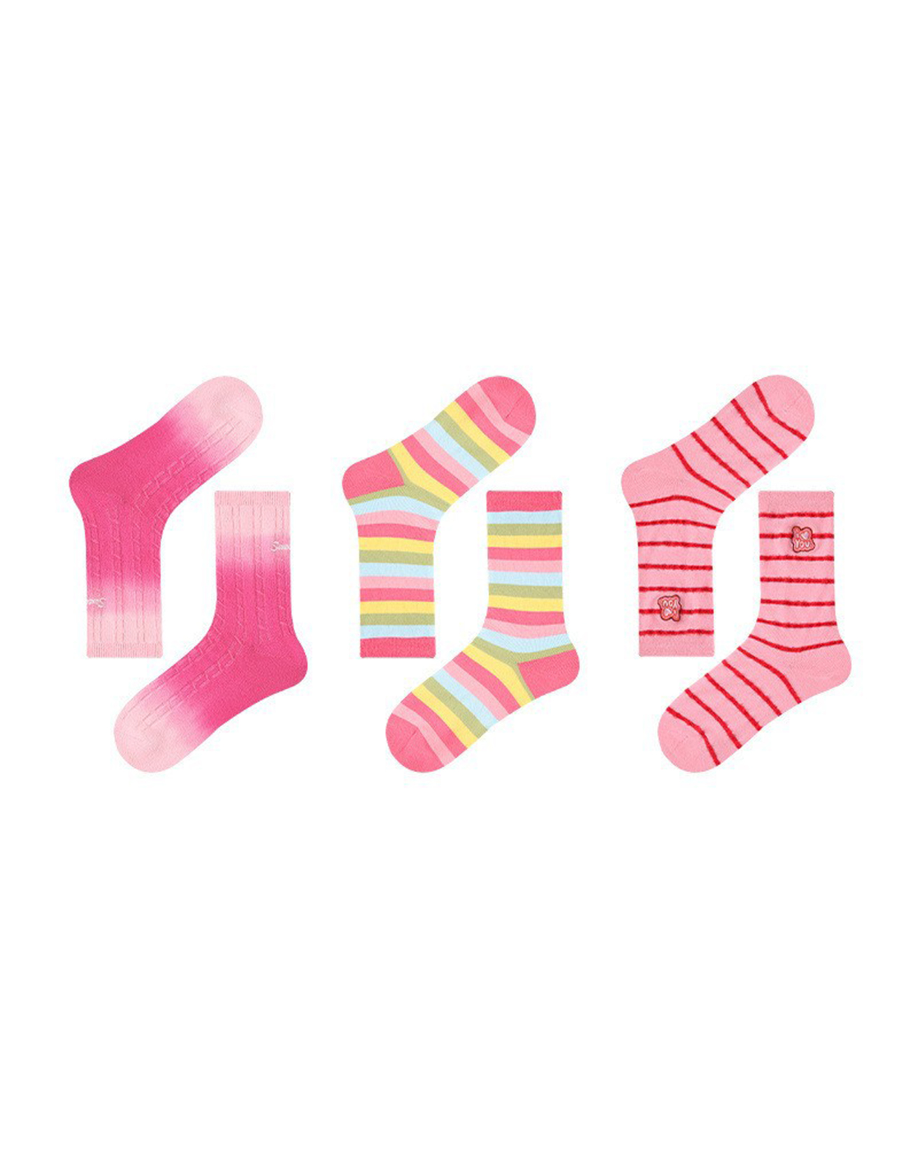 Skittles Pink Girly Socks Set Of Three