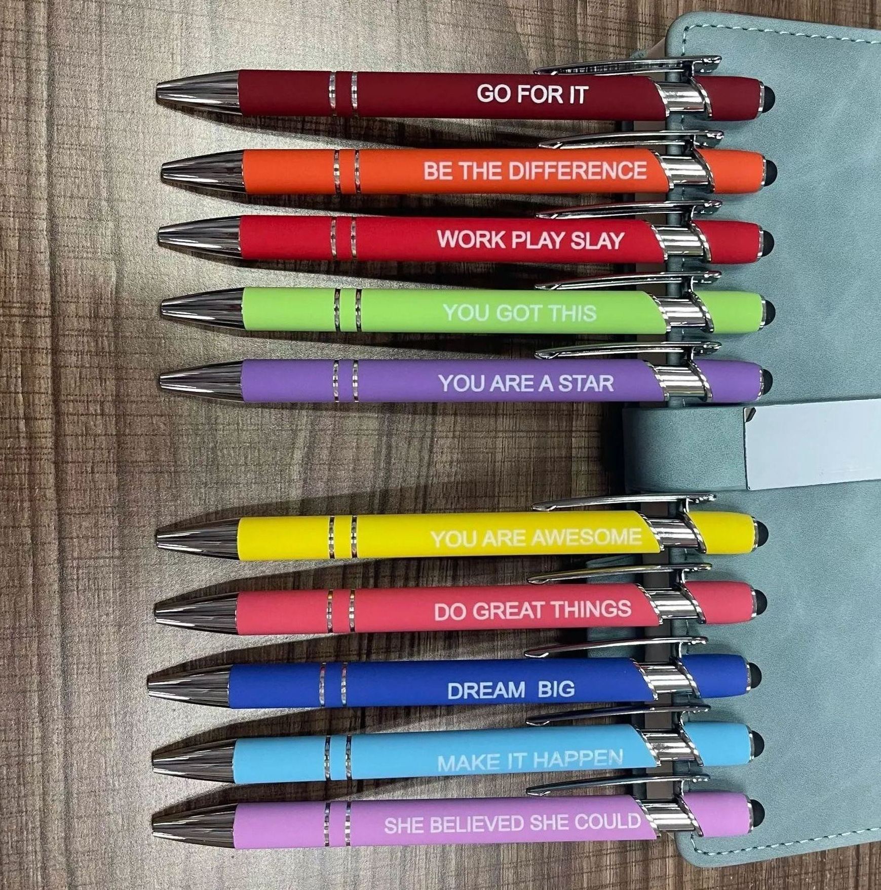 🌈 10Pcs Ballpoint STRESS RELIEF FUNNY PENS (Black Ink)😂