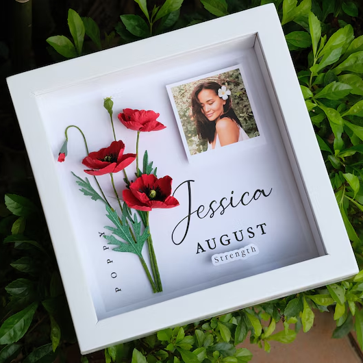 Customize Birth Flower Frame Mother's Day Gift