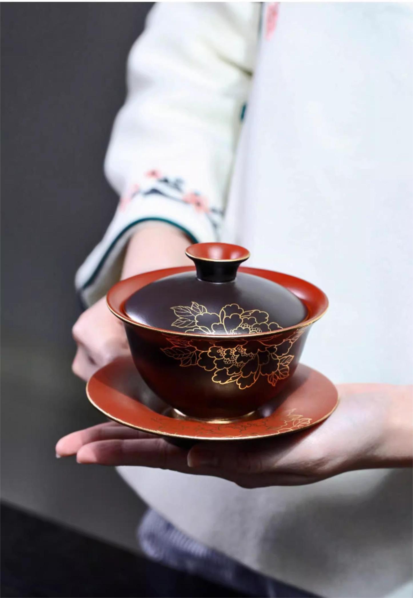 Yixing purely Zisha tea cup, single tea cup"mudan"150ml