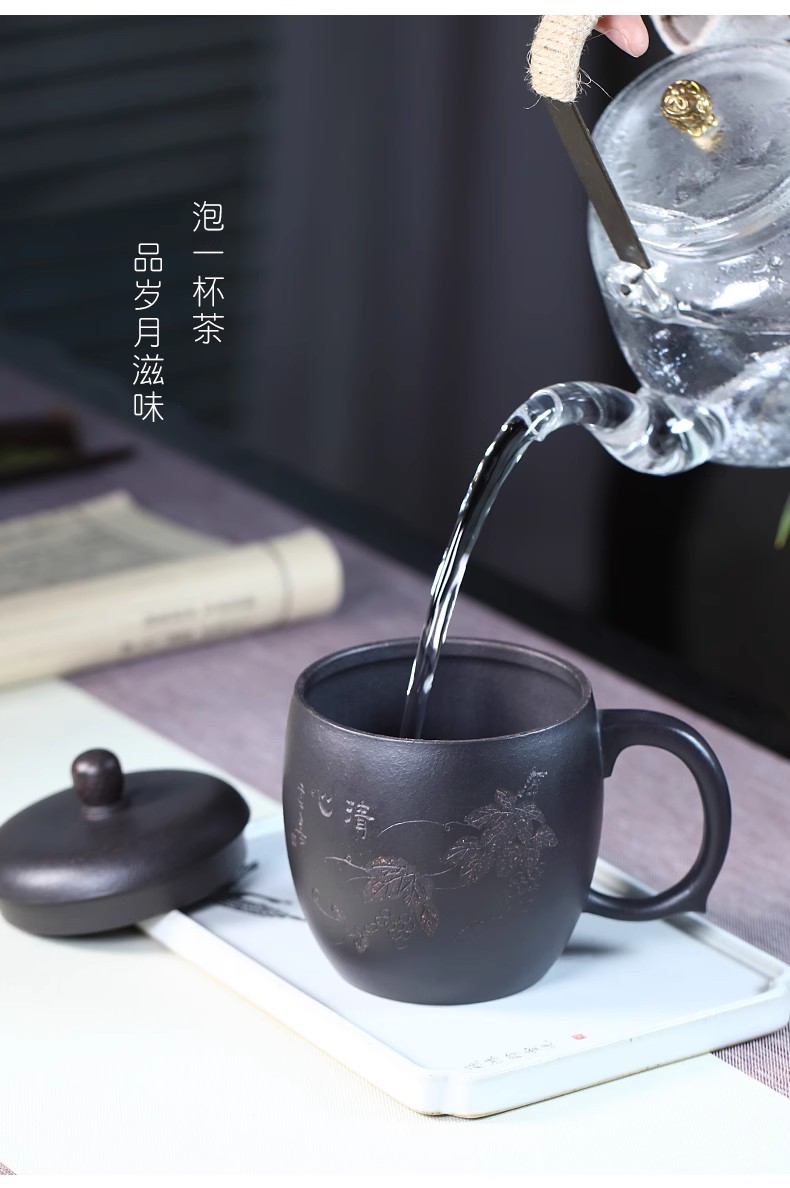 Yixing purely Zisha tea cup, single tea cup"qingxin"380ml