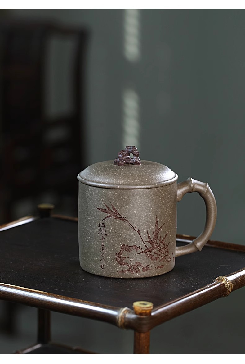 Yixing purely Zisha tea cup, single tea cup"taihushi"420ml