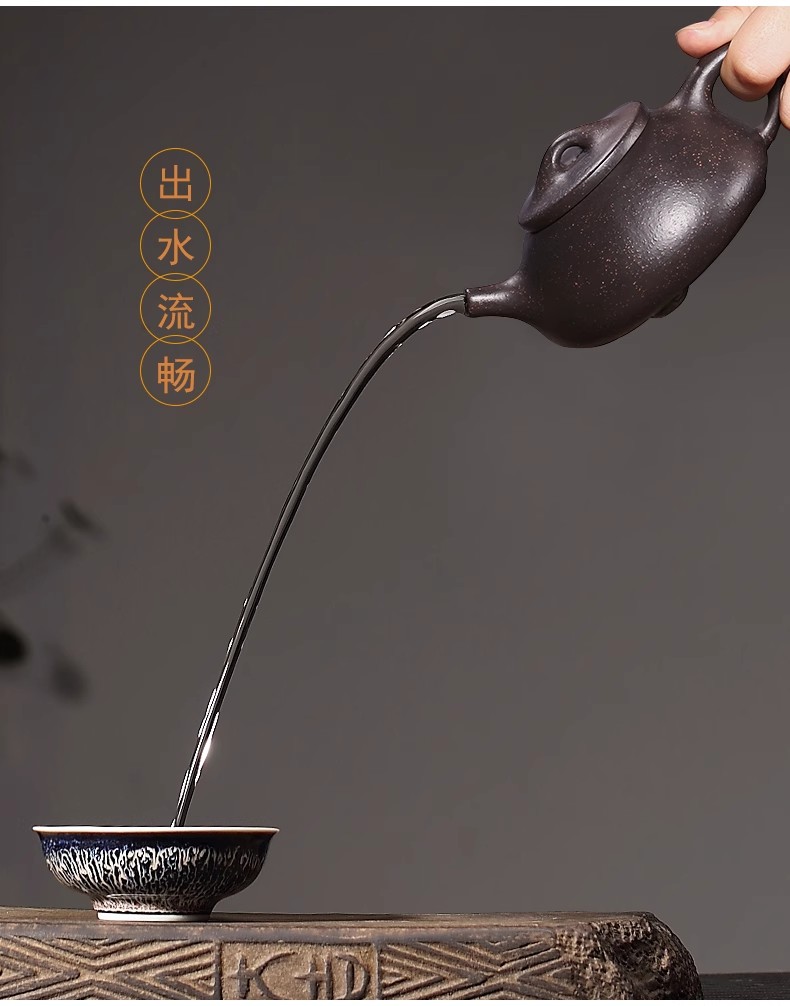 Yixing purely handmade Zisha teapots, single pot"Jingzhoushipiao"180ml