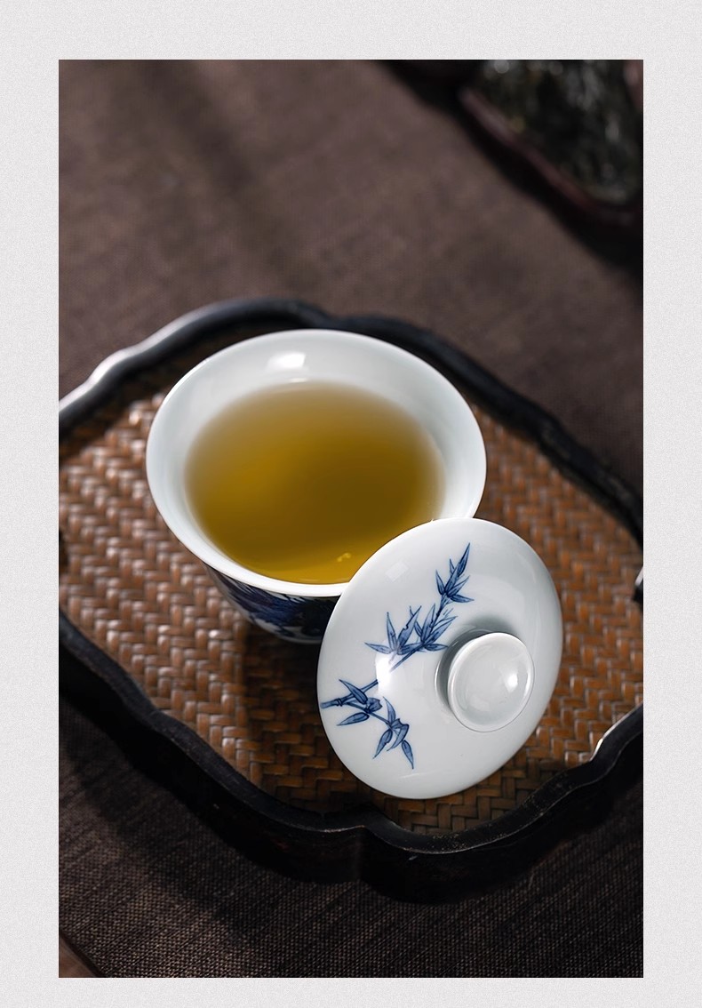 Jingdezhen tea cup, tea bowl with a lid, gaiwan "zhuhe"110ml