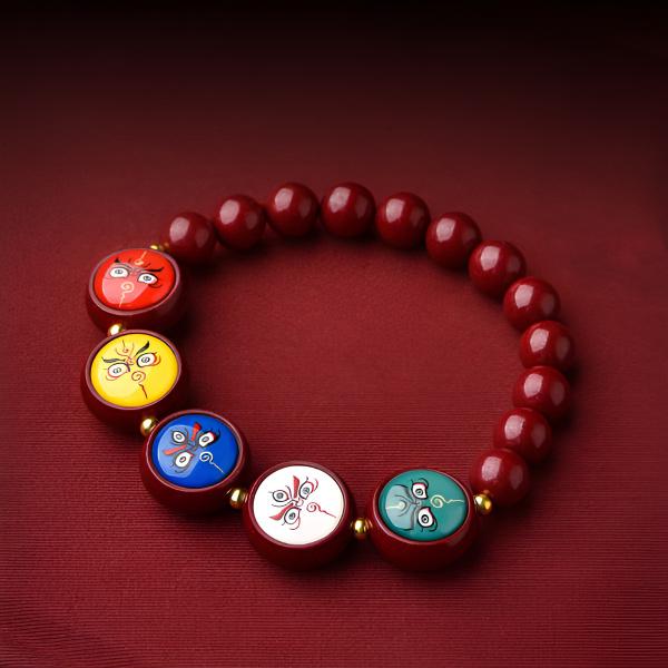 INNERVIBER Cinnabar Five Wealth Gods Five Elements Luck Prosperity Protection Bracelet Bracelet INNERVIBER main