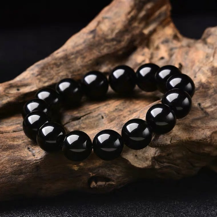 BlessingGiver Natural Black Obsidian Strength Fulfillment Bracelet BlessingGiver