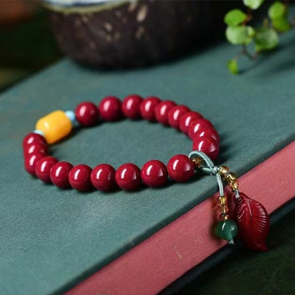 BlessingGiver Natural Cinnabar Wealth Attracting Bracelet BlessingGiver