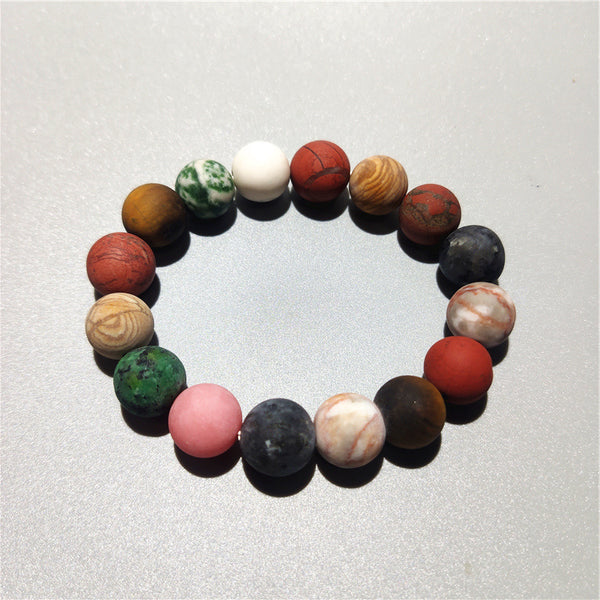 BlessingGiver Natural Crystal Agate Universe Planets Frosted Bracelet BlessingGiver
