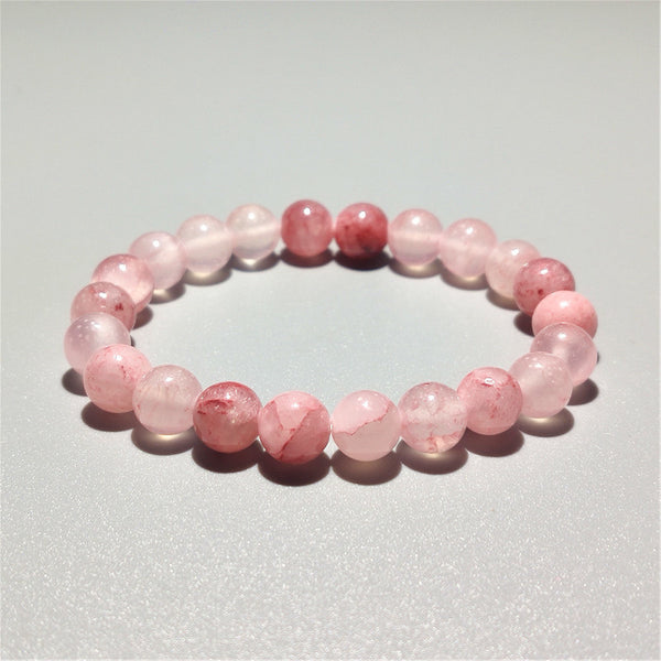 BlessingGiver Natural Pink Persian Jade Pink Agate Positive Harmony Bracelet BlessingGiver