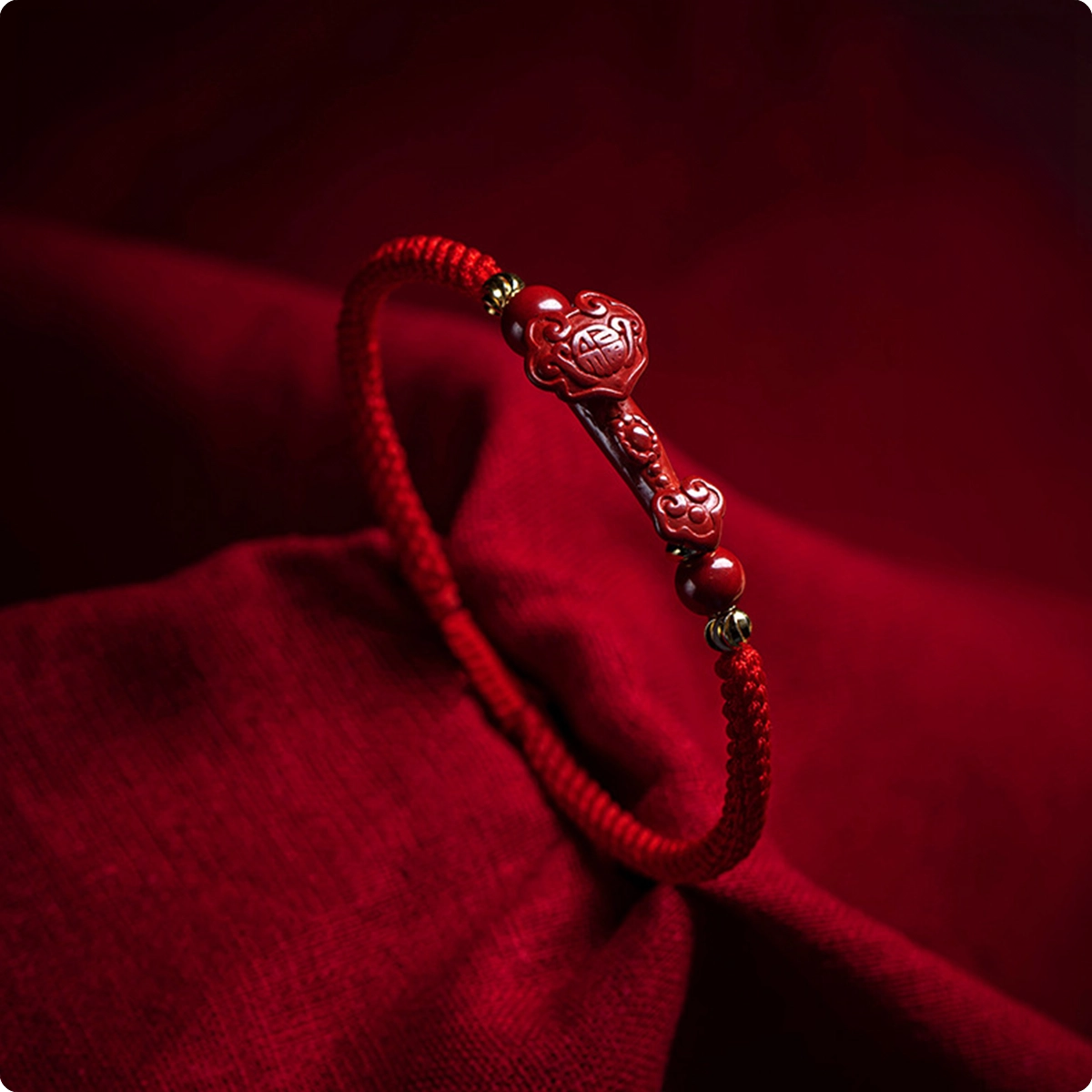 INNERVIBER Cinnabar Ruyi Pixiu Wealth Copper Bead Red String Bracelet Bracelet INNERVIBER Ruyi