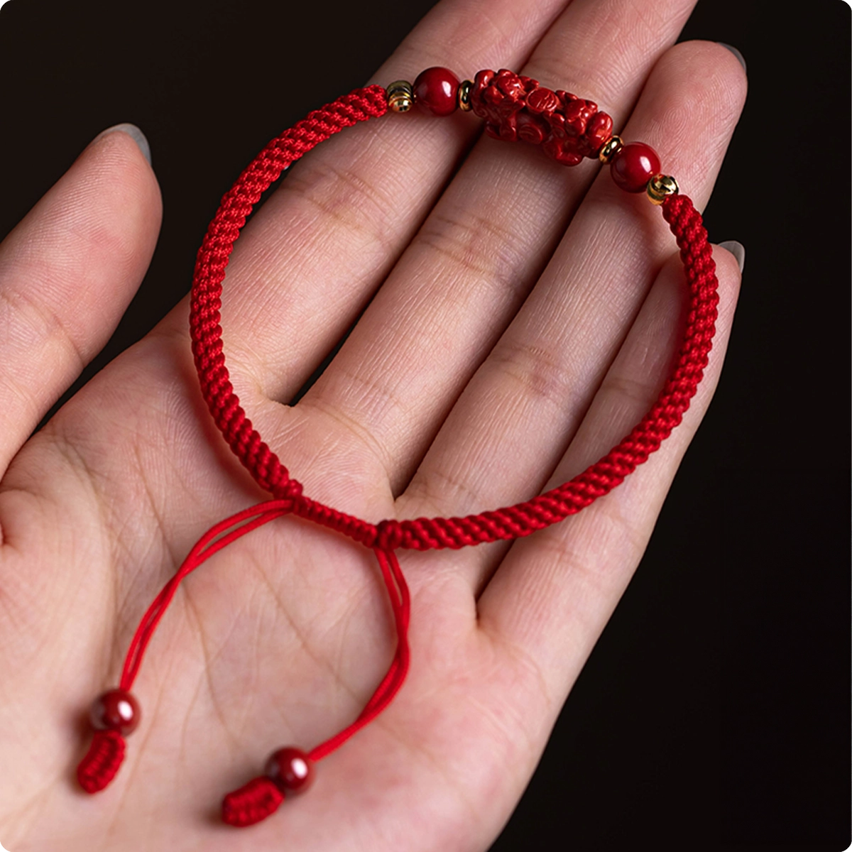 INNERVIBER Cinnabar Ruyi Pixiu Wealth Copper Bead Red String Bracelet Bracelet INNERVIBER 1
