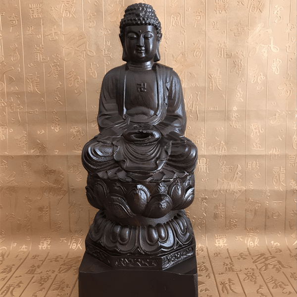 INNERVIBER Agarwood Wood Ebony Shakyamuni Buddha Statue Decoration INNERVIBER