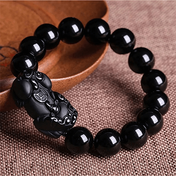 INNERVIBER Black Obsidian Pixiu Charm Healing Bracelet INNERVIBER
