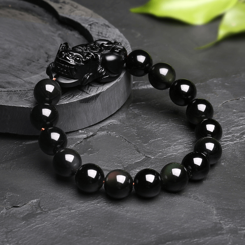 INNERVIBER Black Obsidian Pixiu Charm Healing Bracelet Bracelet INNERVIBER 6