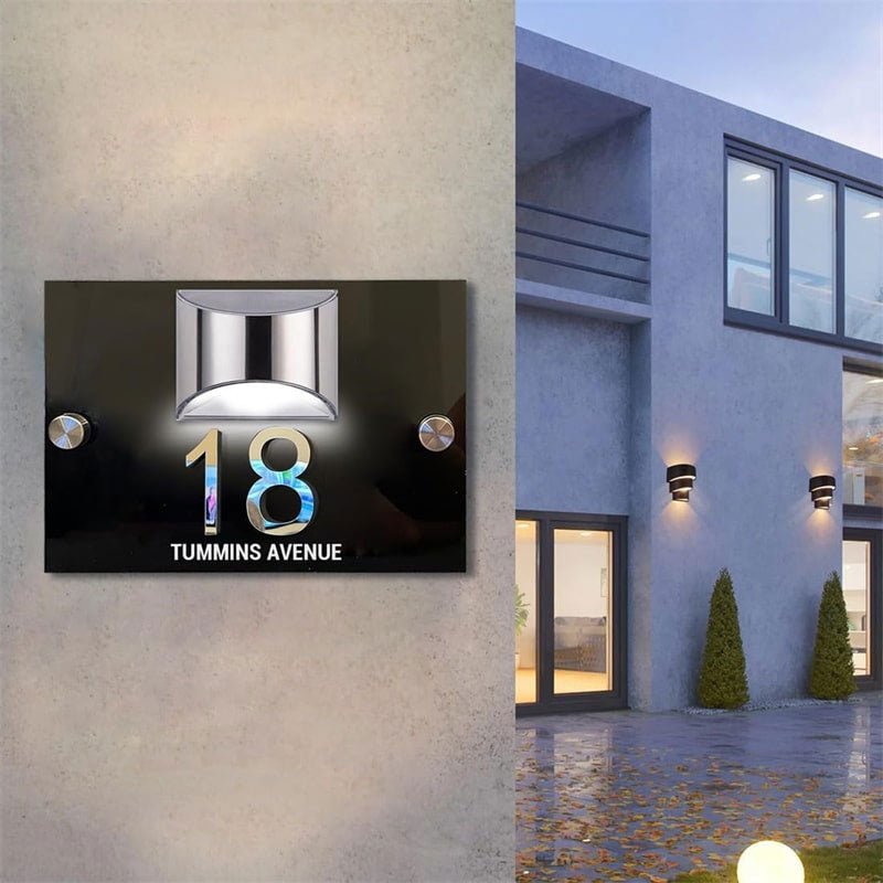Personalized Solar 3D House Number Sign