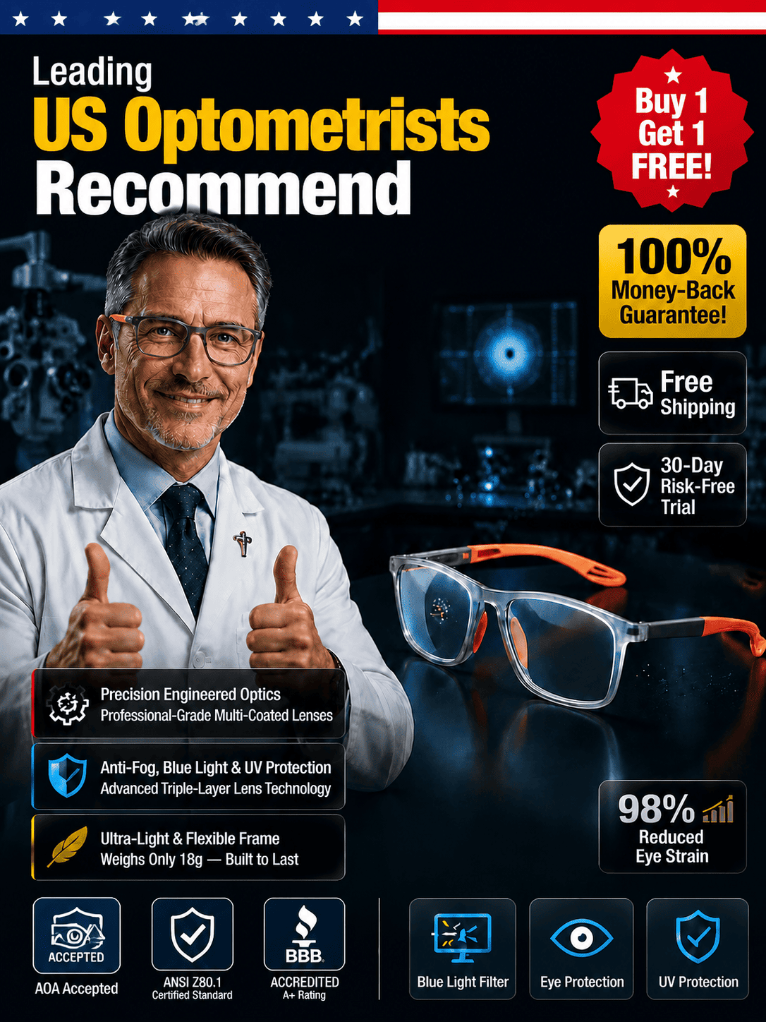 Smart Autofocus Reading Glasses: Clear Vision for Screens, Books & Driving