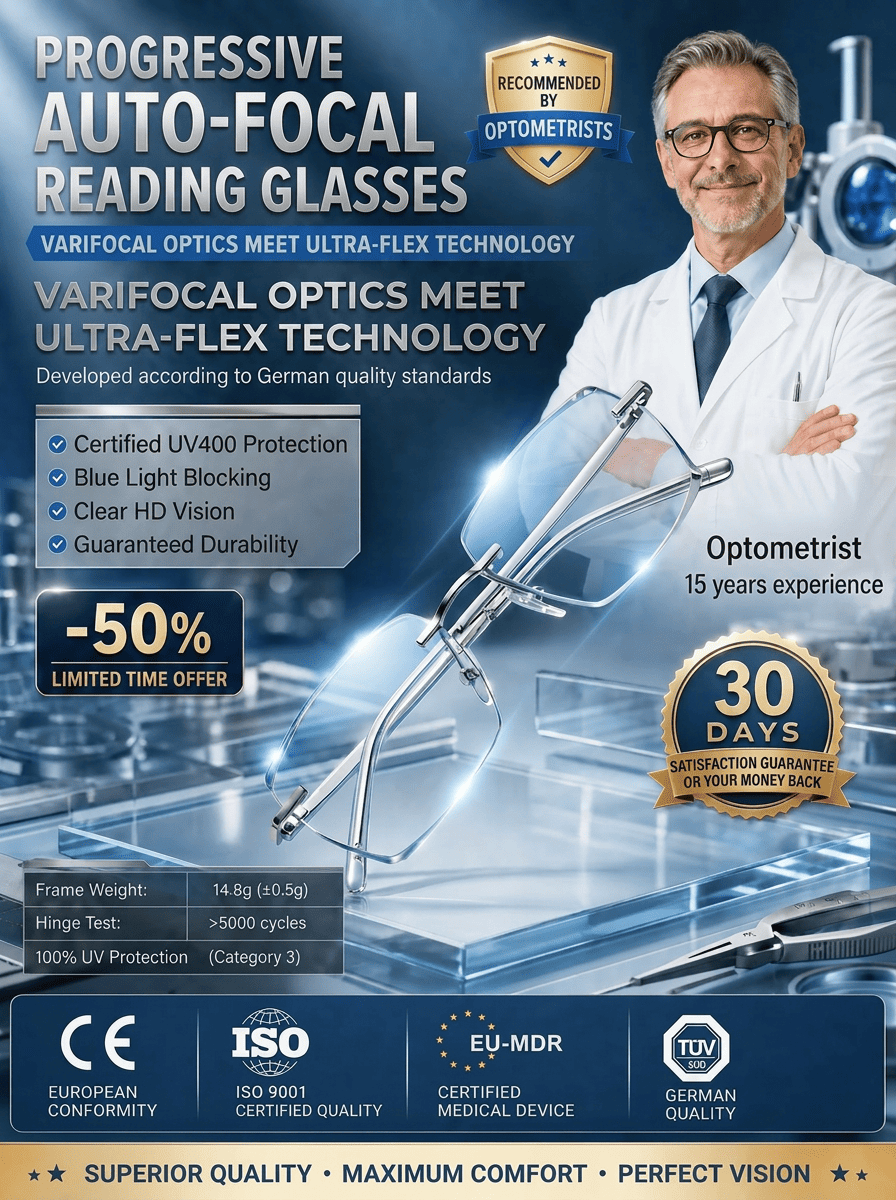 Smart Zoom Reading Glasses: Crystal Clear Vision at Any Distance Without Changing Glasses