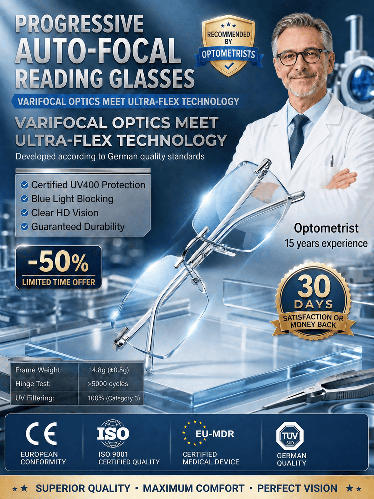 [Suitable for all ages] Frameless progressive multifocal reading glasses