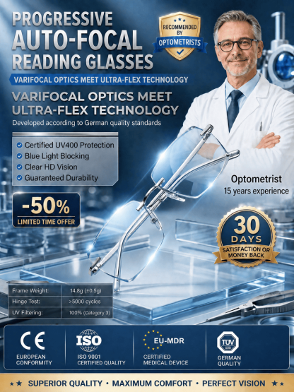 [Suitable for all ages] Frameless progressive multifocal reading glasses