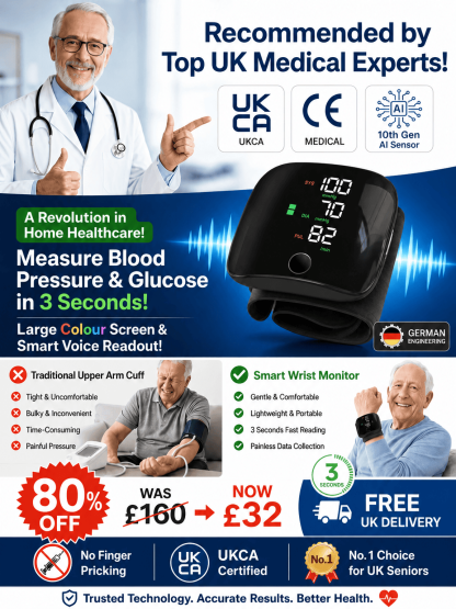 Large Screen Digital Wrist Blood Pressure Meter with Voice Prompt