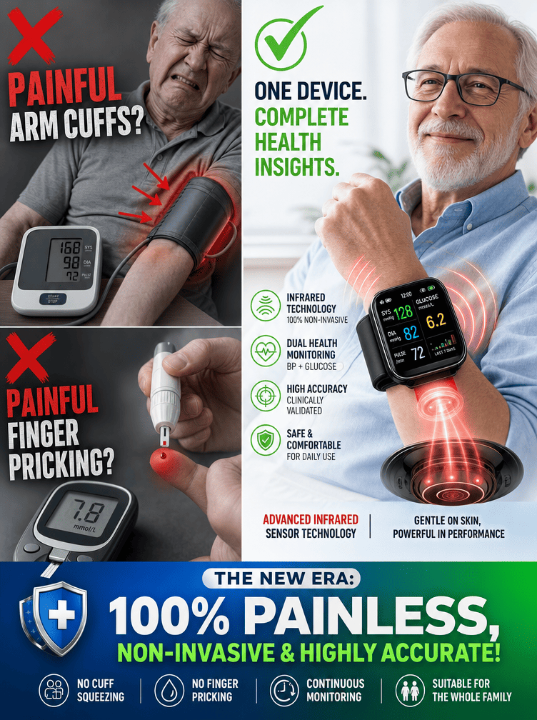 Large Screen Digital Wrist Blood Pressure Meter with Voice Prompt