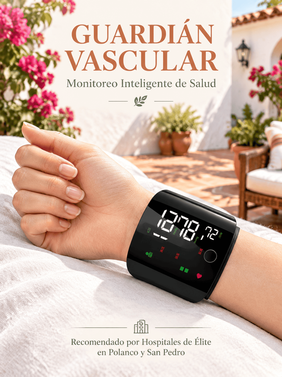 Dispositivo De Monitoreo De Salud Multifuncional Con Pantalla Clara Para Adultos Mayores