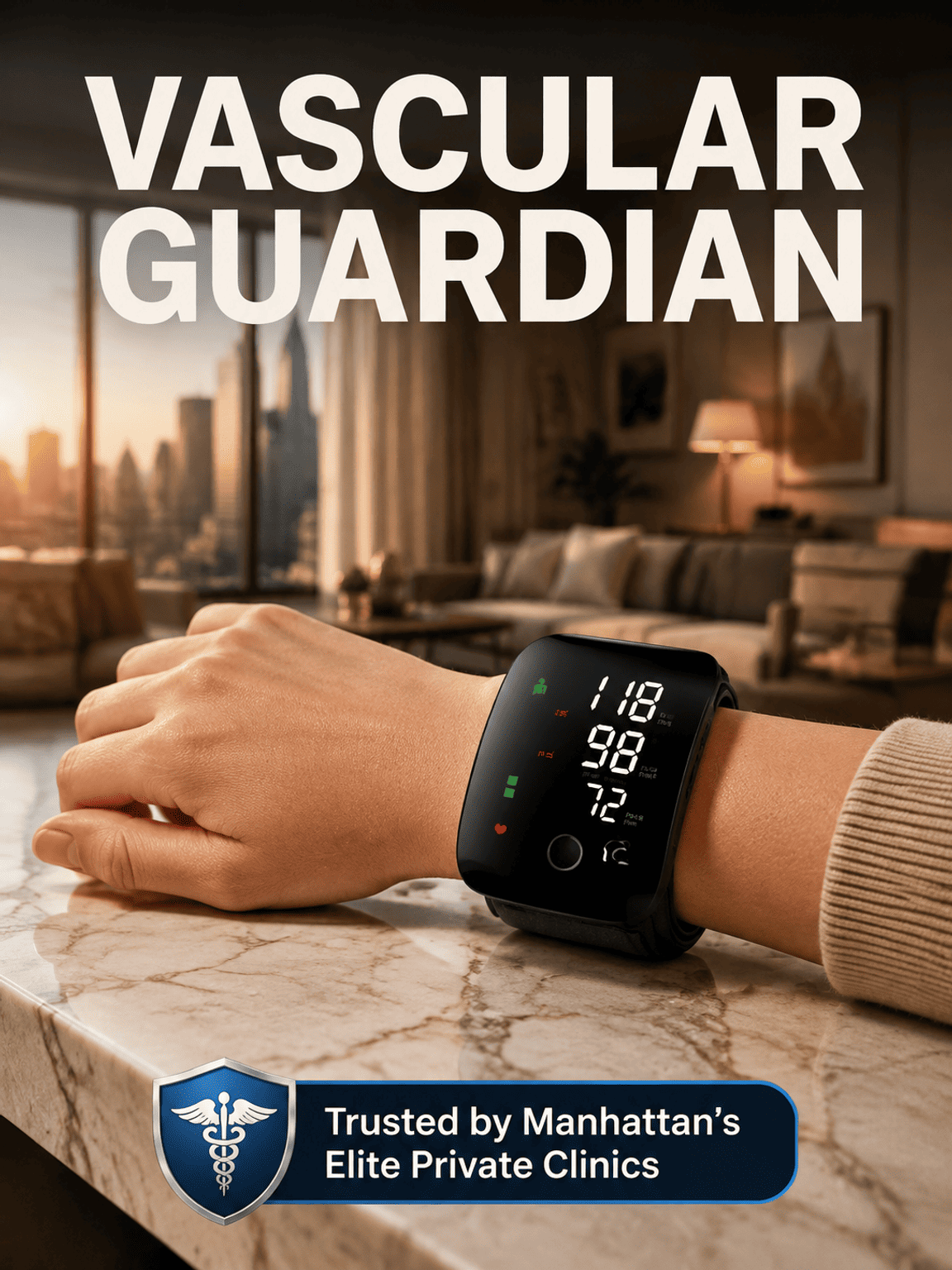 Large Screen Digital Wrist Blood Pressure Meter with Voice Prompt