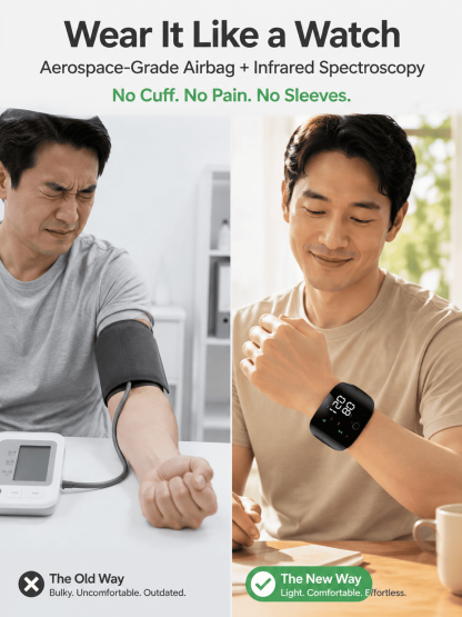 Large Screen Digital Wrist Blood Pressure Meter with Voice Prompt