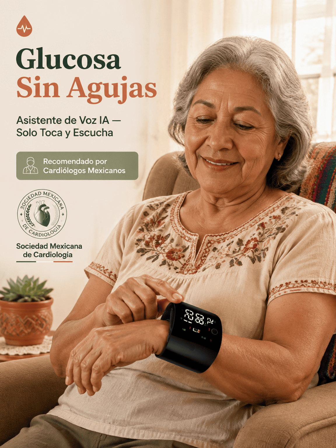 Dispositivo De Monitoreo De Salud Multifuncional Con Pantalla Clara Para Adultos Mayores