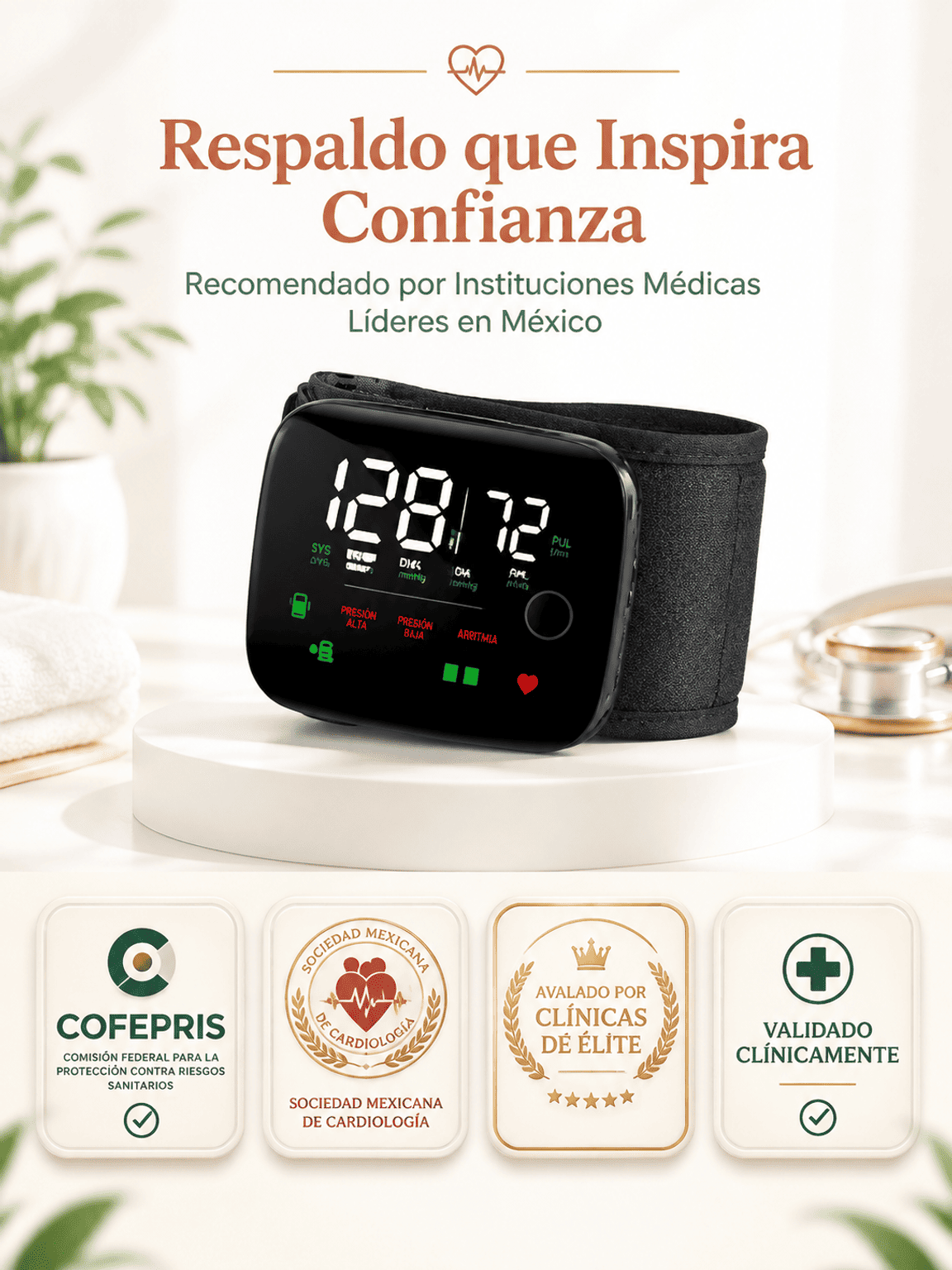 Dispositivo De Monitoreo De Salud Multifuncional Con Pantalla Clara Para Adultos Mayores