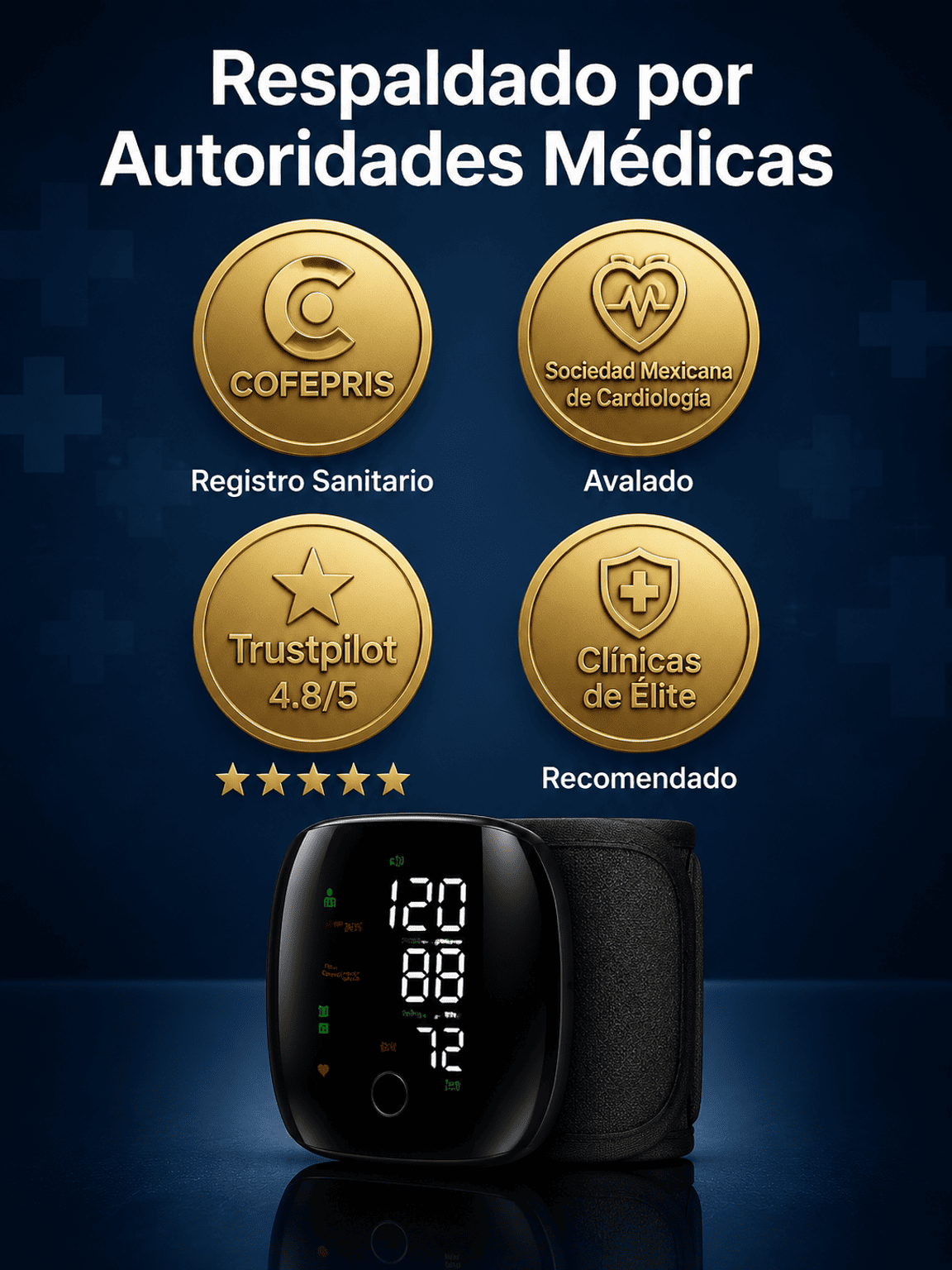 Dispositivo De Monitoreo De Salud Multifuncional Con Pantalla Clara Para Adultos Mayores